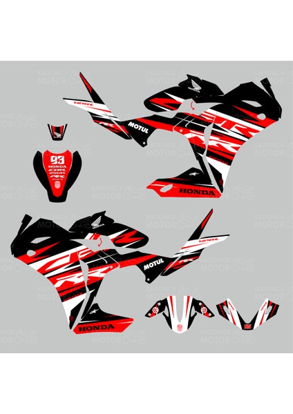 Honda Cbr 125 R Rr Lines Design Siyah Kırmızı Beyaz Sticker Set fiyatları