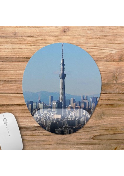 Tokyo - Gezgin - Seyahat Bilek Destekli Mousepad Model - 3 Oval