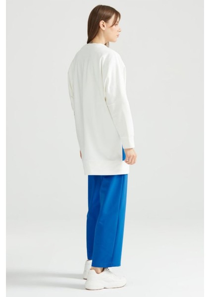 Qks 1250,01 Çapraz Renk Bloklu Sweat Tunik #22-09#