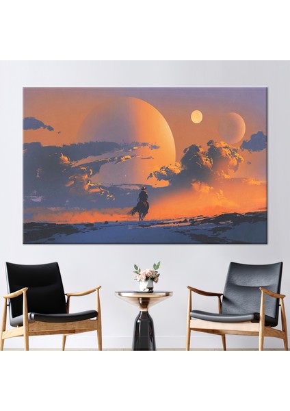 1 Parça Kanvas Tablo Manzara Kanvas Baskı Abtsract Gezegeni Baskılı