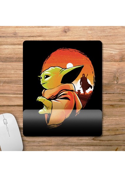 The Mandalorian Baby Yoda Grogu Star Wars Bilek Destekli Mousepad Model - 1