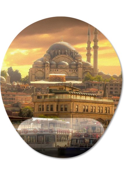 Istanbul - Gezgin - Seyahat Bilek Destekli Mousepad Model - 4 Oval