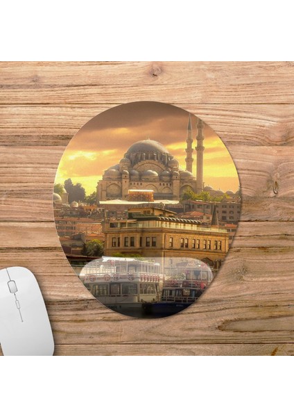 Istanbul - Gezgin - Seyahat Bilek Destekli Mousepad Model - 4 Oval