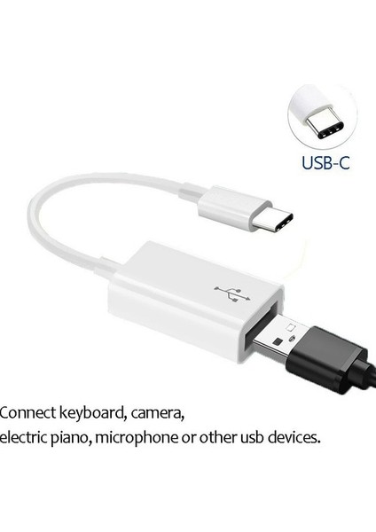 Ultratekno Type-C To USB 2.0 Otg Çevirici Dönüştürücü Tablet Klavye Telefon Uyumlu Kablo S-K07