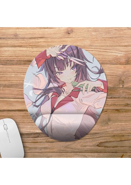 Monogatari - Senjougahara Hitagi Bilek Destekli Mousepad Model - 1 Oval