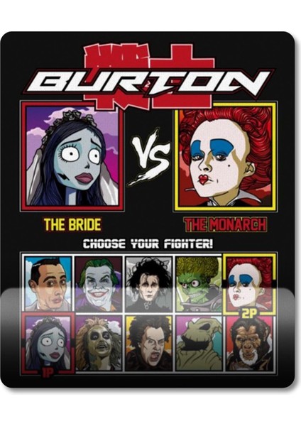 Tim Burton Dövüş Oyunu Bilek Destekli Mousepad Model - 1