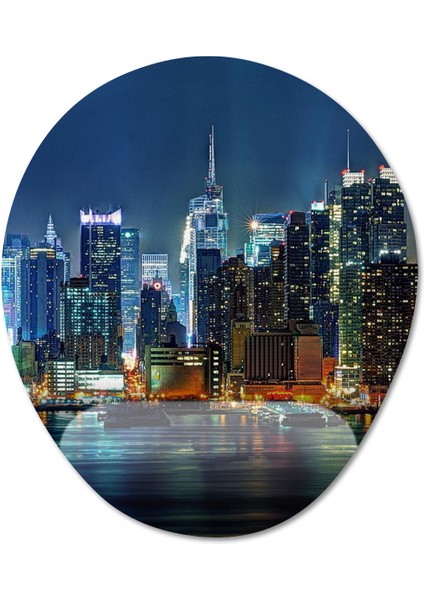 New York - Gezgin - Seyahat Bilek Destekli Mousepad Model - 3 Oval