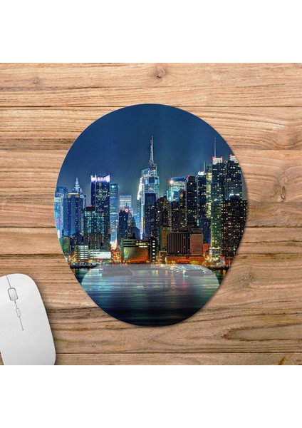 New York - Gezgin - Seyahat Bilek Destekli Mousepad Model - 3 Oval