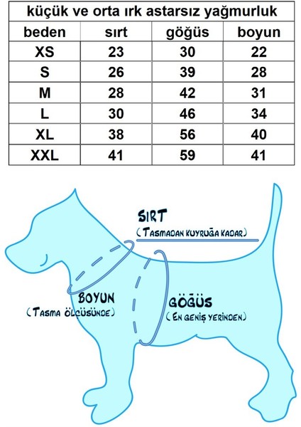 Astarsız Kapüşonlu Pet Yağmurluk - Lacivert / Saks - Köpek Kedi Kıyafeti