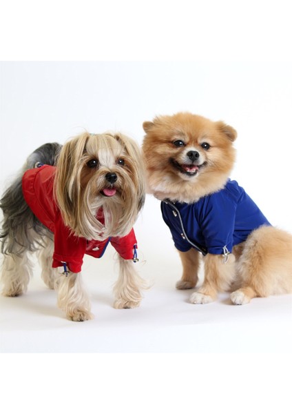 Astarsız Kapüşonlu Pet Yağmurluk - Lacivert / Saks - Köpek Kedi Kıyafeti fırsatları
