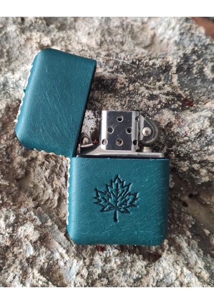 Atölye Çınar El Yapımı Hakiki Deri Kılıflı Zippo Çakmak