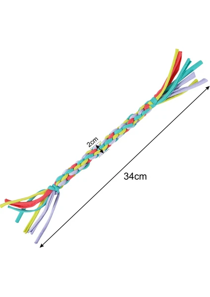 Kedi Köpek Diş Kaşıma Oyuncağı Püsküllü Boy 34 cm Kalınlık 2 cm