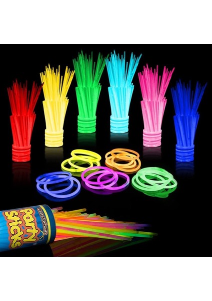 Glow Stick Fosforlu Neon Çubuk 50 Li Paket
