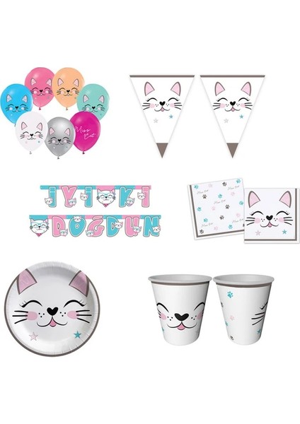 Miss Cat Parti Seti 8 Kişilik