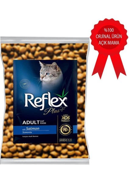 Plus Somonlu Yetişkin Kedi Maması Orjinal Paketten Bölme 1 Kg