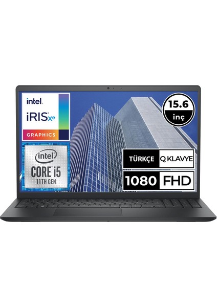Inspiron 15 3511 I3511122U01 I5-1135G7 8gb 512SSD 15.6" Fullhd Freedos Taşınabilir Bilgisayar
