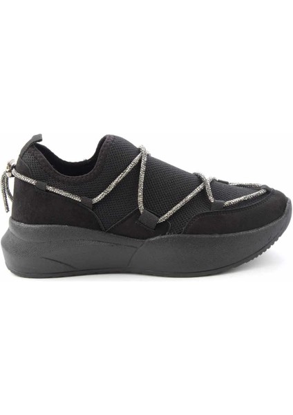 Siyah Süet Kadın Sneaker K01970030502