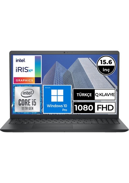 Inspiron 15 3511 I3511122U11 I5-1135G7 16GB 512SSD 15.6" Fullhd W10P Taşınabilir Bilgisayar