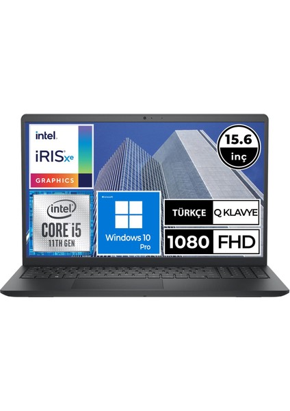 Inspiron 15 3511 I3511122U10 I5-1135G7 8gb 512SSD 15.6" Fullhd W10P Taşınabilir Bilgisayar