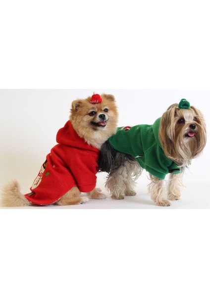 Noel Baba Nakışlı Astarlı Yeşil Pet Ceket Kedi Köpek Kıyafeti fırsatları