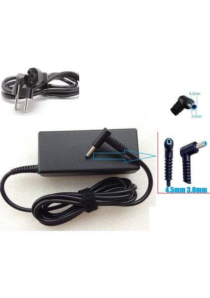 Hp Adaptör 65W Mavi Uç 19.5V 3.33A Laptop Şarj Aleti Cihazı Adaptör Mavi Uç 19.5 Volt 3.34A