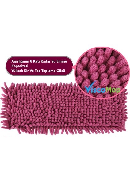 Pratik Süper Emici Toz Toplayıcı Microfiber Şönil Mop Bezi 60 cm