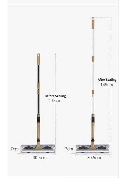 Cam Yıkama Tavan Araba Temizleme Silecek Mutfak Duvar Teleskopik Fırçaşönil Mop Havlu Bezli