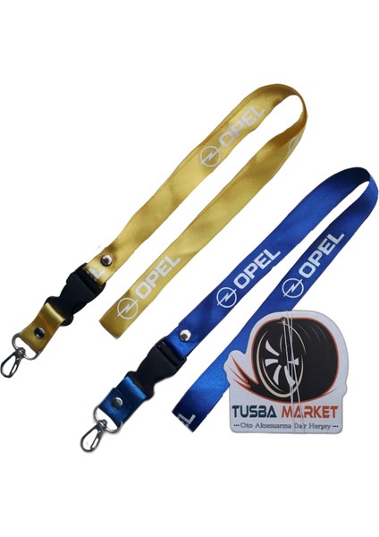 Opel Logolu Sarı / Mavi Oto Ayna Askısı & Anahtarlıklı Ayna Ipi
