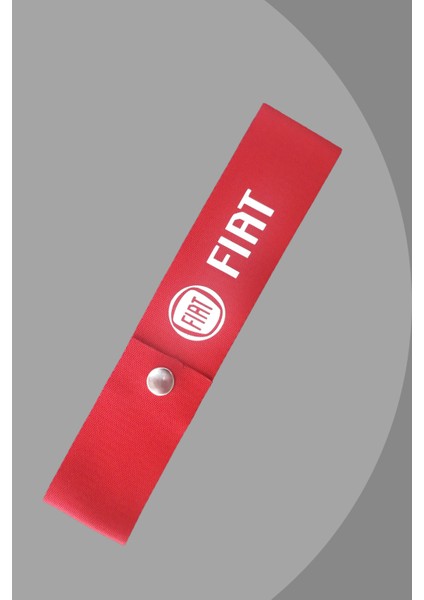 Fiat Logolu Kırmızı Renk Tampon Dili & Çeki Ipi