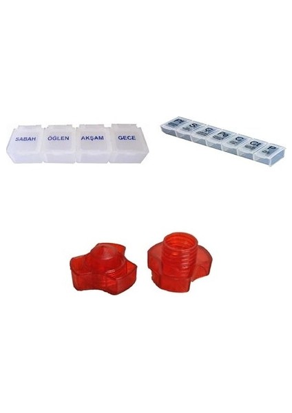 Günlük Haftalık Saklama Ve Ilaç Ezme Aparatı (3'Lü Set)