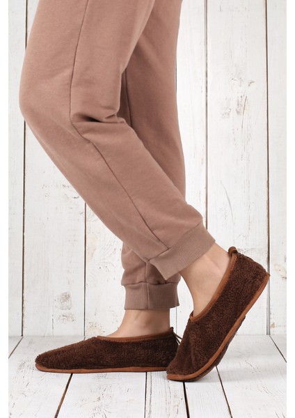 Kışlık Kaymaz Deri Taban Ev Patiği Ptk-Kw Kahve fırsatları
