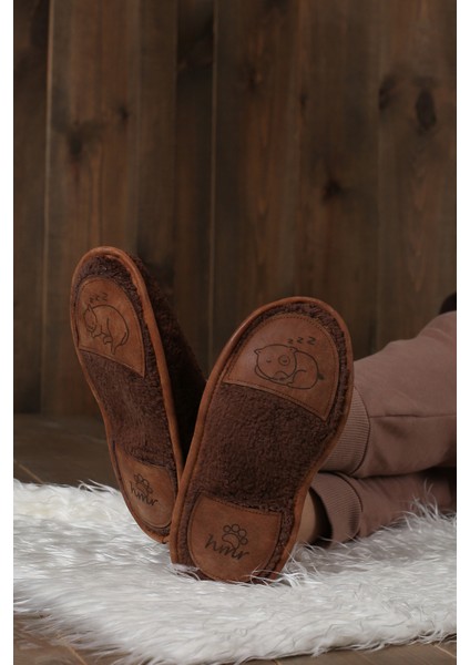 Kışlık Kaymaz Deri Taban Ev Patiği Ptk-Kw Kahve indirimleri