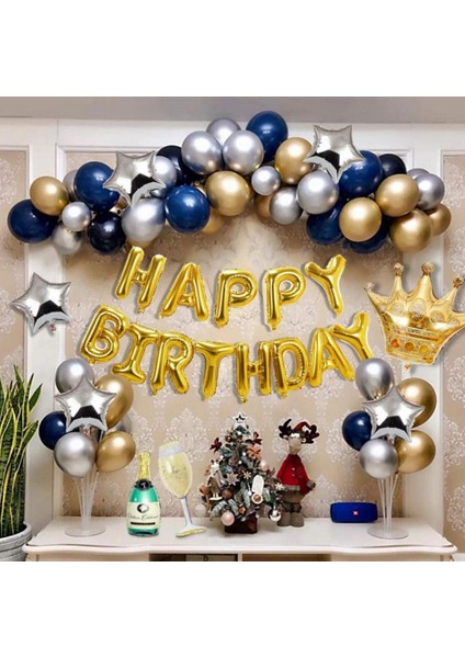 Happy Bırthday Gold Doğum Günü Balon Zincir Seti