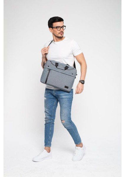 Mıla ML-T204 15.6"su Geçirmez Kumaş , Su Geçirmez Fermuar Laptop ,notebook Çantası-Gri