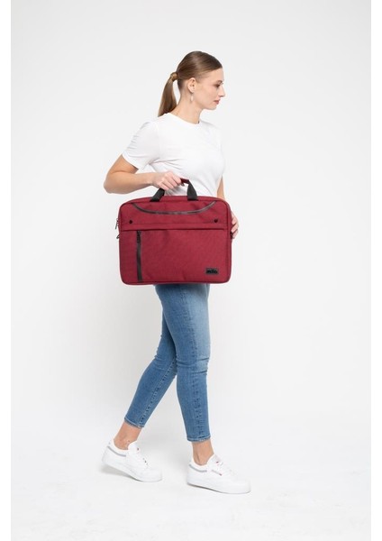 Mıla ML-T205 15.6"su Geçirmez Kumaş , Su Geçirmez Fermuar Laptop ,notebook Çantası-Bordo