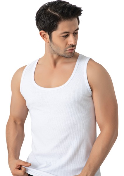 5'li Paket, %100 Pamuklu, Fitilli Kaşkorse Özel Dokuma, Erkek Atlet 156