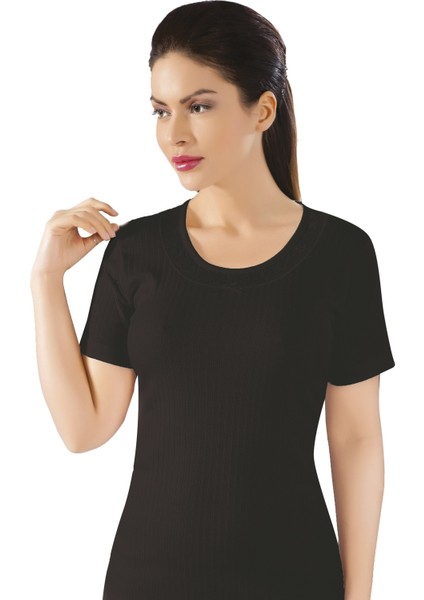 5'li Paket Kaşkorse, Kısa Kollu, %100 Pamuklu Kadın Fanila & T-Shirt