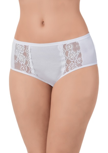 5'li Paket, Pamuklu & Likralı, Geniş Kalçalı Kadınlara, Süper Yüksek Belli, Dantelli Bato Külot