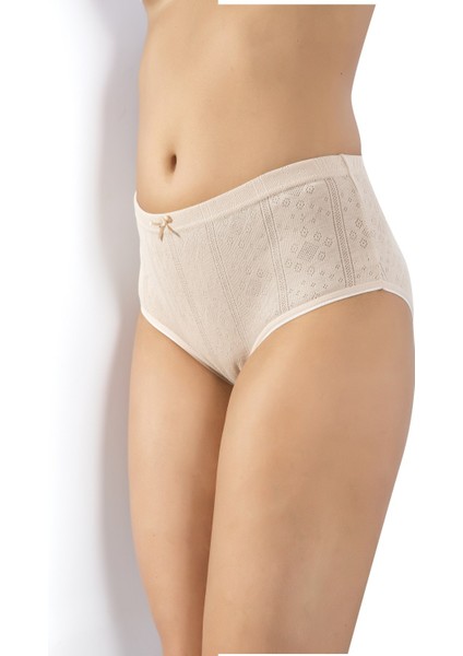 5'li Paket, Pamuklu & Likralı, Jakarlı, Geniş Kalçalar Için, Süper Yüksek Bel, Bato Külot 095