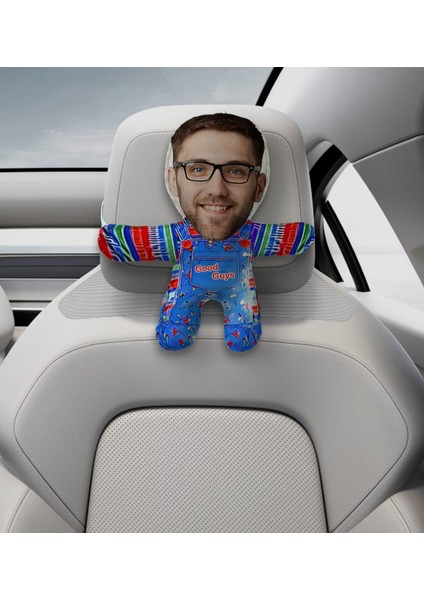 Gift Kişiye Özel Chucky Tasarımlı Araç Koltuk Bebek Yastığı-1
