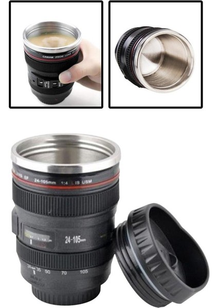 Objektif Görünümlü Lens Çelik Kupa Kahve + Çay Termosu fiyatları