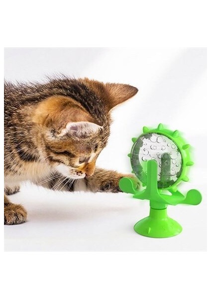 Vantuzlu Zilli Interaktif Dönebilen Mama Kaplı Renkli Eğlenceli Eğitici Kedi Oyuncağı fiyatları