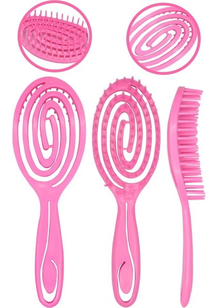 Vegan Üç Boyutlu Saç Açma Fırçası Pembe Renk