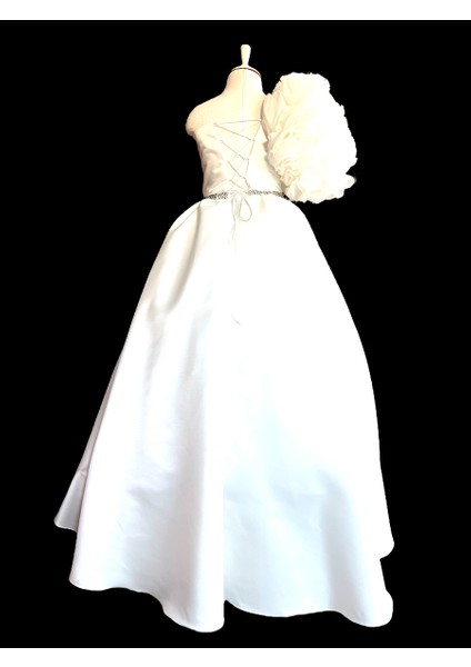 Beyaz Rosetta Kız Çocuk Abiye Elbise, Özel Gün, Girl Evening Dress Toddler Dress fırsatları