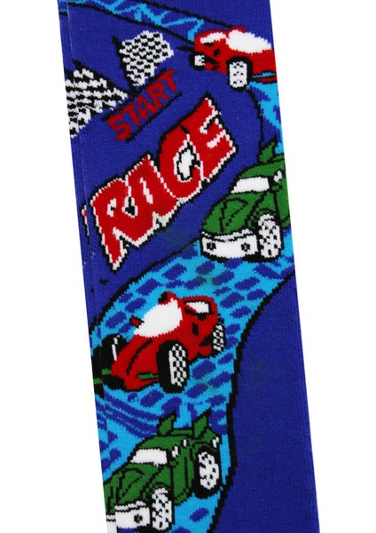 Rally Desenli Havlu Erkek Çocuk Çorabı