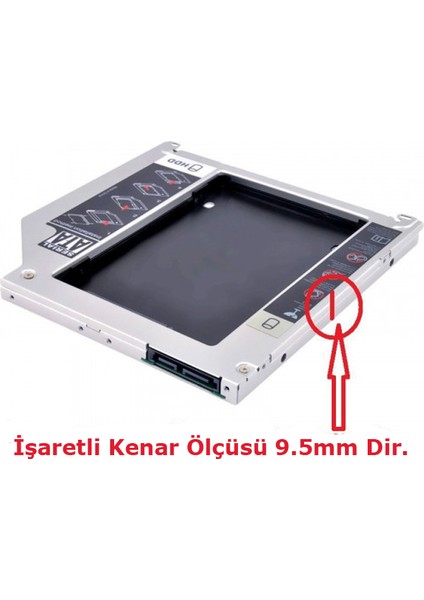 9.5mm Sata HDD Harddisk Kızak Kutu Notebook