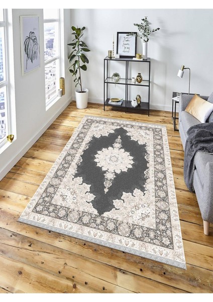 Dekoratif Kaymaz Taban Yıkanabilir Modern Halı Delü x -2003