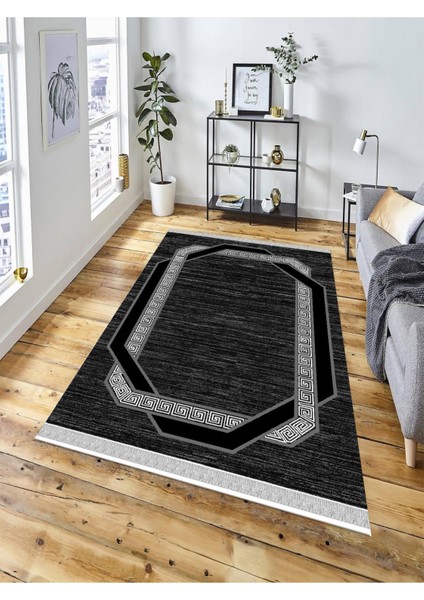 Dekoratif Kaymaz Taban Yıkanabilir Modern Halı Delü x -2013