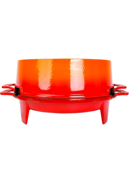 Döküm Mangal Izgara Set Döküm Demir Ø 36 cm - Turuncu