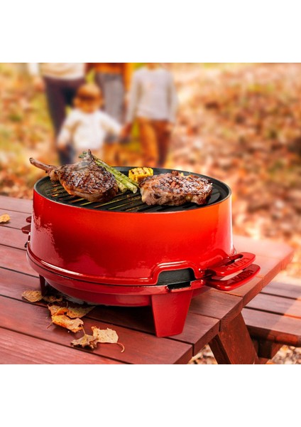 Döküm Mangal Izgara Set Döküm Demir Ø 36 cm - Turuncu